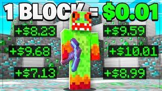 Minecraft, But 1 Block = $0.01 IRL... Minecraft OP Prison | #3