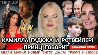 Гарри! У Меган Маркл НОВЫЙ ТИТУЛ_КАМИЛЛА РОТВЕЙЛЕР И ГАДЮКА_ПРИНЦЫ ПОСТРАДАЛИ_КЕЙТ и Луи Запасной