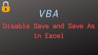 VBA code to Disable Save and Save As in Excel | Hindi