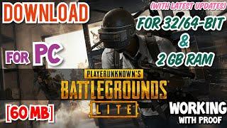 [60 MB] Download PUBG Lite PC (32/64-bit) WITH LATEST UPDATES - Highly Compressed:Working with PROOF