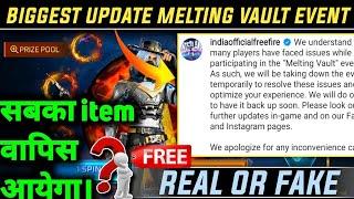 Melting Vault Reward Return? | Melting Vault Item Return | Melting Vault Event is closed Temporary