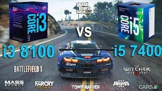 i3 8100 vs i5 7400 Test in 8 Games (GTX 1060)