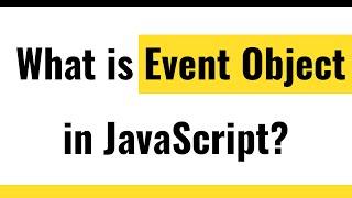  Event Object JavaScript