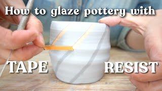 How to use TAPE as a Glaze Resist & Information about my new Glazing Class! Tape Resist Pottery