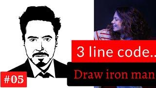 Draw Iron Man with Python ||  Avengers | 3 lines of python easy code | python for beginners #python