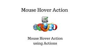 How to Perform Mouse Hover in Selenium Webdriver