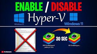 How to Disable or Enable Hyper-V in windows 10/ 11  For Bluestacks  MSI