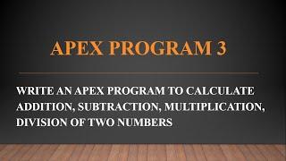 Apex Program for Practice 3