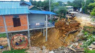 Organising operations Push the ground to bury the pillars of the house. Skills Dozer Trucks