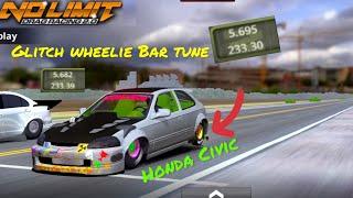 No Limit Drag Racing 2 - 5.6 Honda Civic Glitch Wheelie Bar Fastest Tune