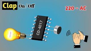 Clap Switch [220~AC] High Sensitive - Long Range | Simple Clap Switch Circuit | Science Project