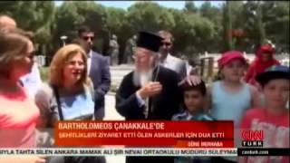 23 Nisan 2015 Fener Rum Patriği Bartholomeos Çanakkale Şehitliklerini ziyaret etti