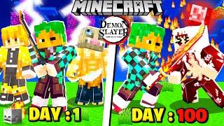 I Survived 100 Days As A Demon Slayer In Minecraft Part -2