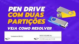 Pen drive com duas partições, como resolver