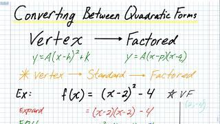 A1 - Converting Vertex Form to Factored Form