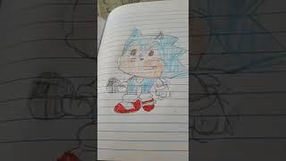 fiz o Sonic estilo Friday night Funkin (não achei meu caderno de desenho ) #shorts