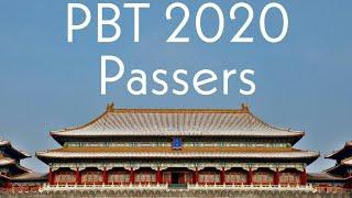 EPS PBT 2020 | Actual No. of EXAMINEES /PASSERS