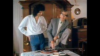 Brian May and his Dad, Harold May showing Red Special Guitar