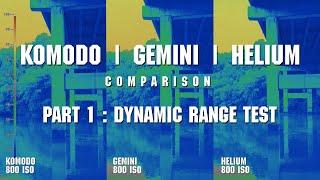 RED KOMODO vs GEMINI vs HELIUM COMPARISON PART 1 : DYNAMIC RANGE TEST
