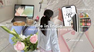 Morning routine productive day in my life in India, self care, life of an Indian girl️️