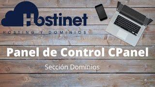 Panel de control cPanel:  Sección dominios