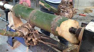 Turning Vases - Making A Vase from Bamboo and Pine Wood Assembled and Processed on A Lathe