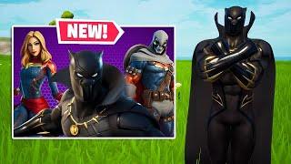 New BLACK PANTHER | CAPTAIN MARVEL | TASKMASTER Gameplay in Fortnite! (Royalty & Warriors Pack)