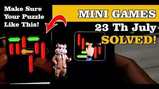 Mini Games Puzzle 23 July Solved | Daily Reward Hamster Kombat Mini Games.