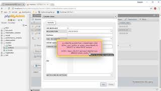 Create Update view in phpMyAdmin