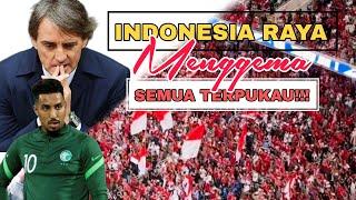 Momen Suporter Menyanyikan INDONESIA RAYA di King Abdullah Sports City Stadium