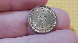 UK 1973 HALF NEW PENNY COIN VALUE + REVIEW