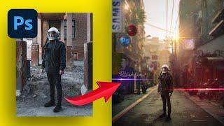 #Photoshop || How to edit Cyberpunk stye photo || Adobe Photoshop cc