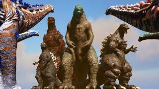 ALL GODZILLA ERAS vs. TITANOSAURS (GODZILLA'S BIRTHDAY SPECIAL) | ARK Kaiju Battle 