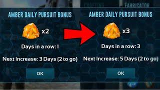 Daily pursuit reward INCREASE Unlimited Ancient Amber