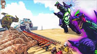 Super Godzilla VS Ark Dinos & Titans & Bosses| ARK Mod Battle Ep.184