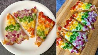 Cheesy Rainbow PIZZA | Colorful Pizza for PRIDE month | Flavours Of Food