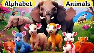 Alphabet Animals - ABC Animals Song for Kids️Kids Vocabulary️Phonics for Kids️@KidzeeLive