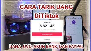 CARA TARIK UANG DITIKTOK TERBARU  (dana, ovo, akun bank, paypal)