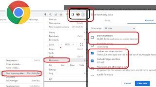 GOOGLE CHROME How Clear Browsing History /Delete Cookies Site Data / Clean Cache Images Files Update