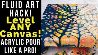 LEVEL ANY SIZE Canvas Fluid Art Acrylic Pouring Hack | Poured Soul Art | Music: @Elephant_Funeral