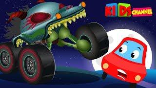 Kids Channel | Little Red Car | HHMT | hungry monster truck | scary songs for kids