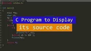 C Program to display its own source code as output | video tutorial