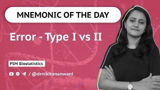 Mnemonics Biostatistics PSM | Type I vs II error| alpha beta error |Dr. Nikita Nanwani mnemonics