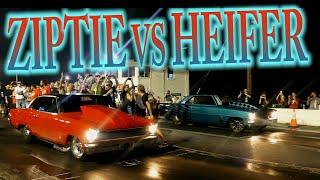 Tricia in Ziptie vs Shelby in   Heifer Memphis Street Outlaws JJ Da Boss 2022 MSO No Prep Drag Race