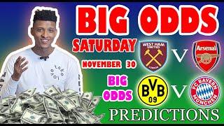 Big Odds Football Prediction Today 30-11-2024 |  Betting tips Today | best odds