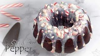 Red Velvet Bundt Cake with Peppermint Ganache