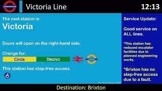 London Underground Victoria Line Train Announcement