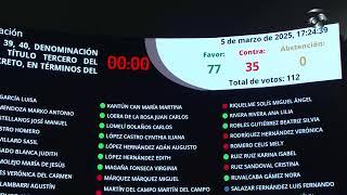 Sesión de la Cámara de Senadores, del 5 de marzo de 2025.