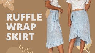 DIY RUFFLE WRAP SKIRT - Beginner friendly - Step by step sewing tutorial