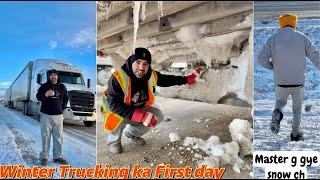 A day in Truck Driver Life in canada | Winter Trucking | 675